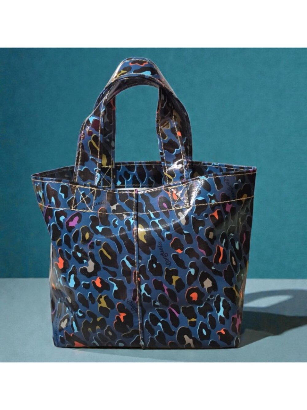 Consuela Danni Mini Bag Grab N Go Tote Blue Multicolor Leopard Print Bag  READ - Picture 2 of 16